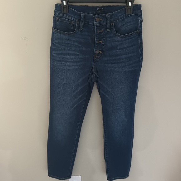 J.CREW skinny high-waisted jeans with dark washed blue push up buttons - Picture 6 of 10